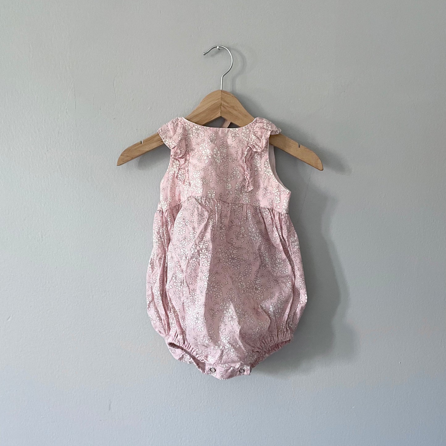 Amedama Factory / Pink liberty bubble onesie / 12M