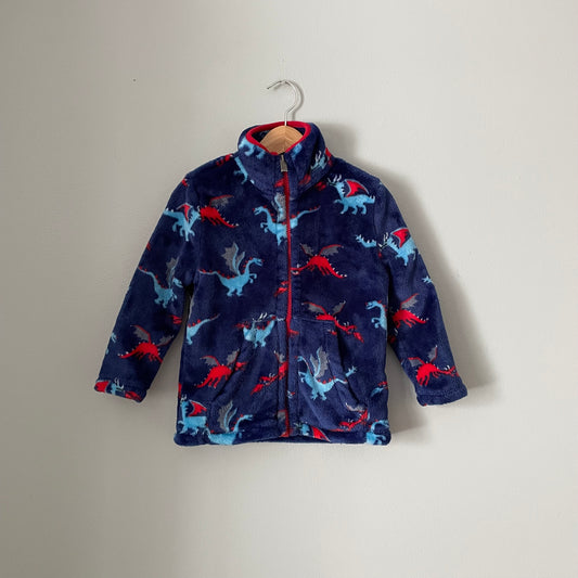 Hatley / Navy x dinosaur fleece jacket / 2T