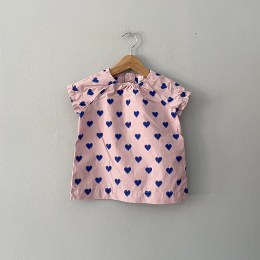 Crewcuts / Pink x hearts dress / 6-12M