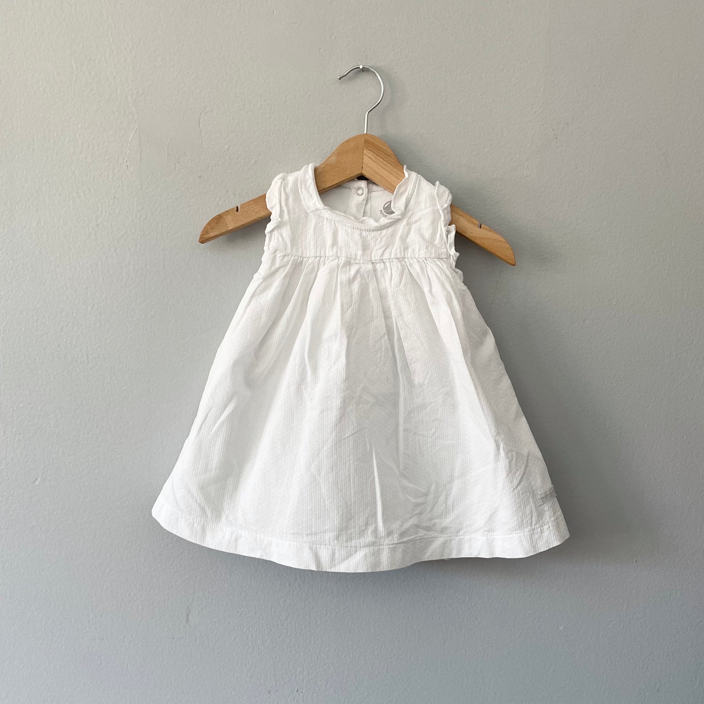 Petit Bateau / White cotton dress / 12M