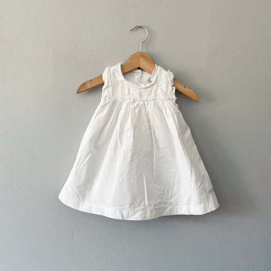 Petit Bateau / White cotton dress / 12M