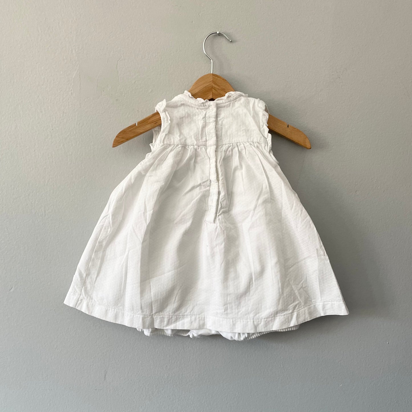 Petit Bateau / White cotton dress / 12M