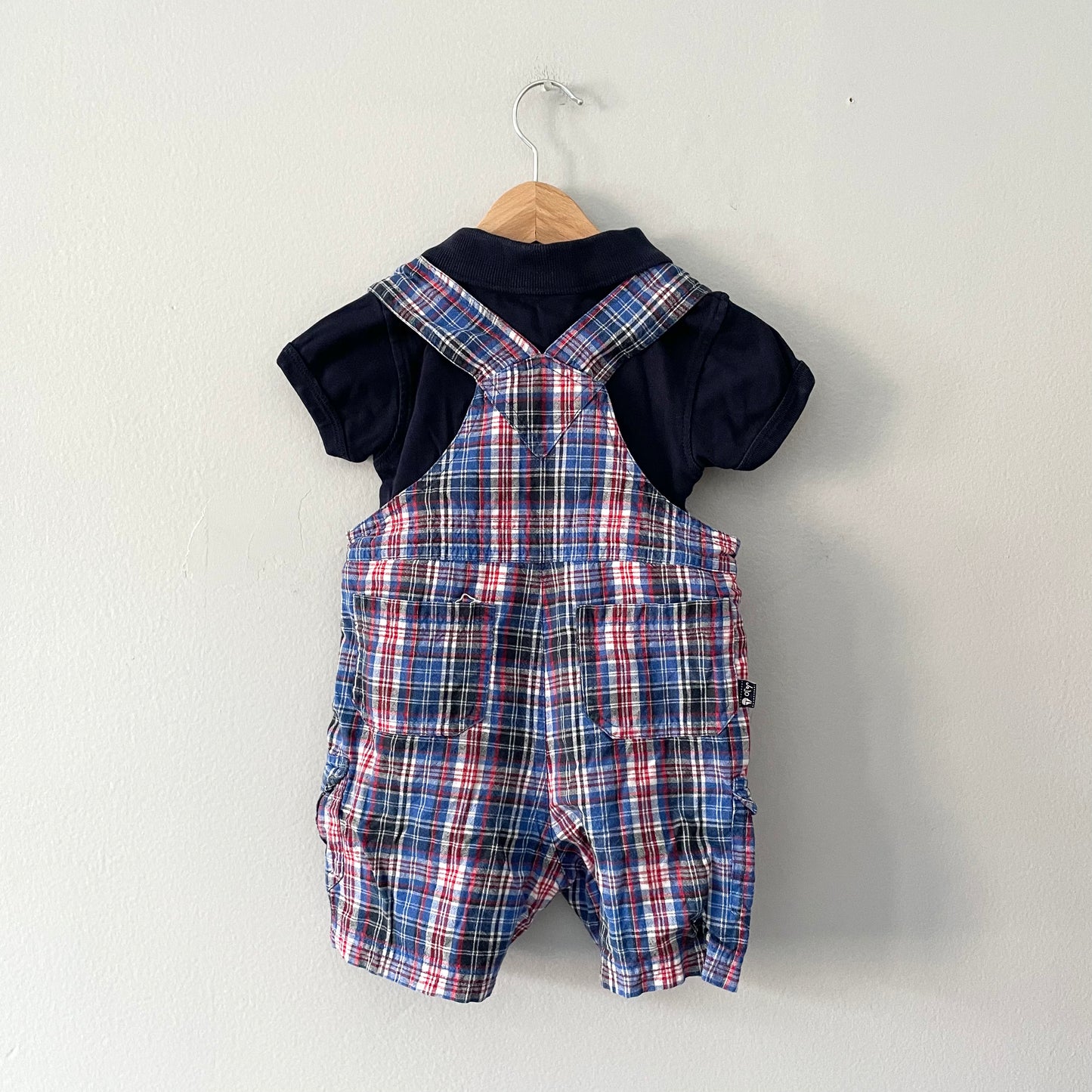 Jojo Maman Bebe / Polo onesie x overall set / 6-12M